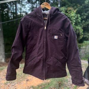 Carhartt Sherpa Lined Hooded Jacket -Plum